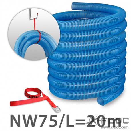Einblasschlauch weich NW75 (3''), L 20m (blau)