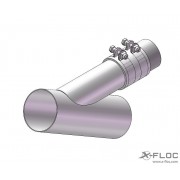 Y-Piece NW90/63-90 (3½''/2½''-3½'') stainless steel with non-return valve
