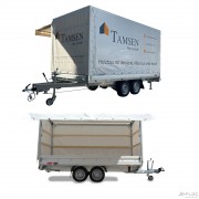 EMB: Einblasmobil-Anhänger Tandem-Hochlader Plane L 4,26m