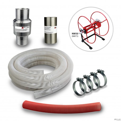 Hose reel: Accessory set NW50 (2'') for connection to the insulation blowing machine