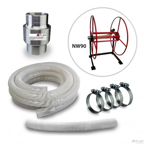 Hose reel: Accessory set NW90 (3½") for connection to the blowing machine