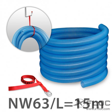 flexible injection hose NW63 (2½''), L 15m (blue)