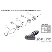 Y-Verbinder NW75/63-75 (3''/2½''-3'') mit Rückschlagklappe NW63 (2½'')