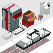 +++ WB: System WBS800/32A zur werkseitigen Befüllung von Holzrahmenelementen (Gesamtanlage)